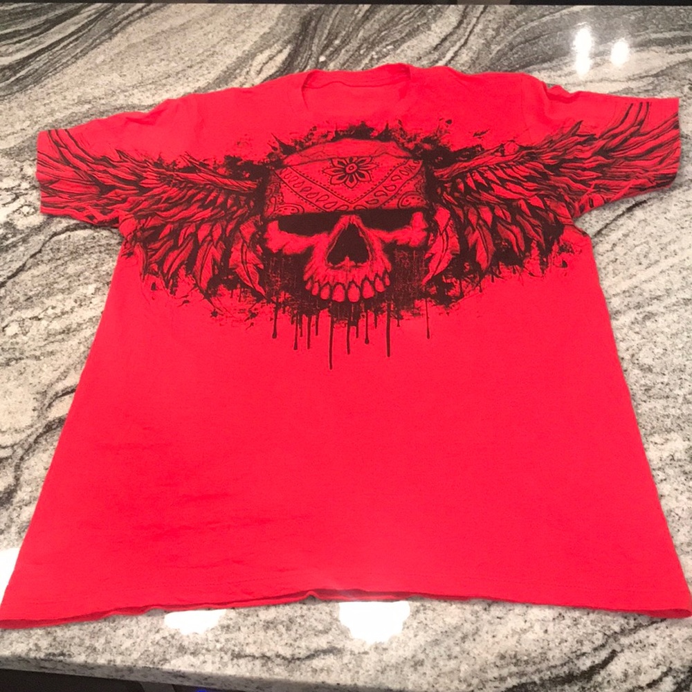 Men’s red skull bandana tee